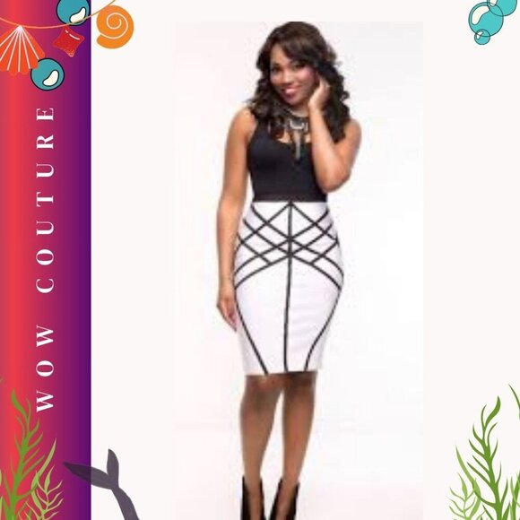 World Menagerie Dresses & Skirts - World Menagerie Black and White Midi Pencil Skirt
